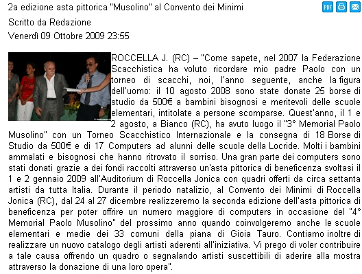 Rassegna stampa sulla mostra pittorica